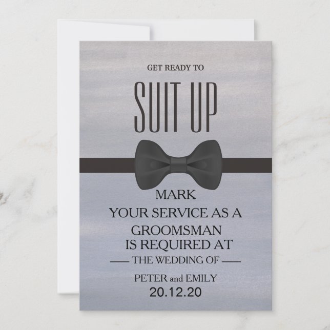 Invitación Su servicio como Groomsman (Anverso)