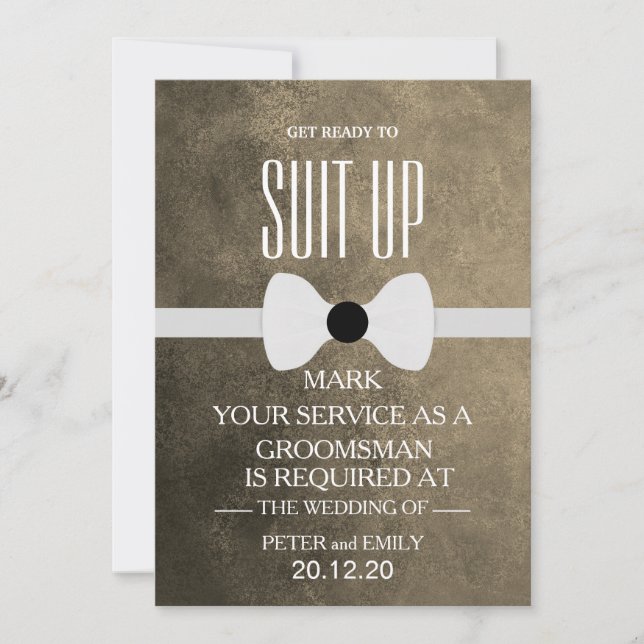 Invitación Su servicio como Groomsman (Anverso)