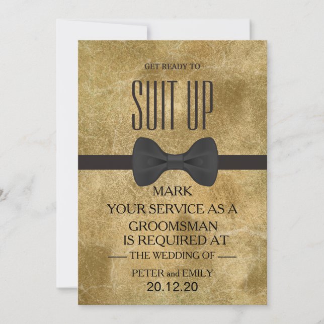Invitación Su servicio como Groomsman (Anverso)