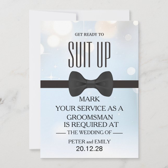Invitación Su servicio como Groomsman (Anverso)