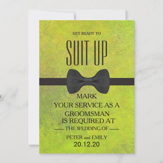 Invitación Su servicio como Groomsman (Anverso)
