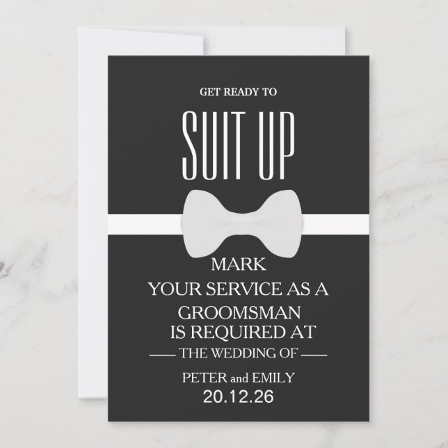 Invitación Su servicio como Groomsman (Anverso)