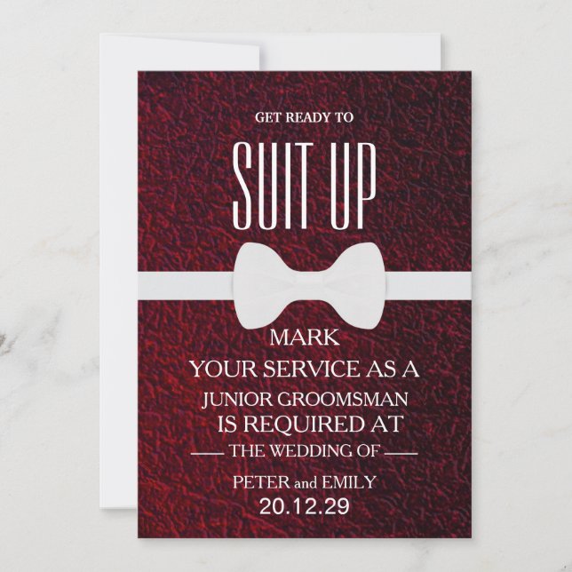Invitación Su servicio como Groomsman (Anverso)