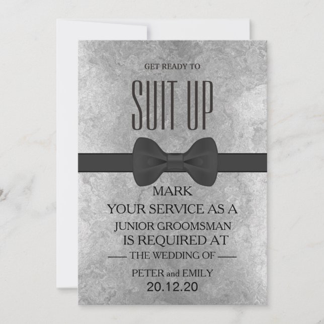 Invitación Su servicio como Groomsman (Anverso)