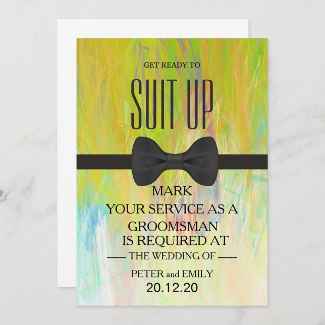 Invitación Su servicio como Groomsman (Anverso / Reverso)