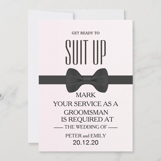 Invitación Su servicio como Groomsman (Anverso)