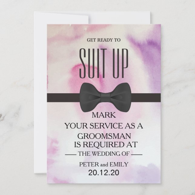 Invitación Su servicio como Groomsman (Anverso)