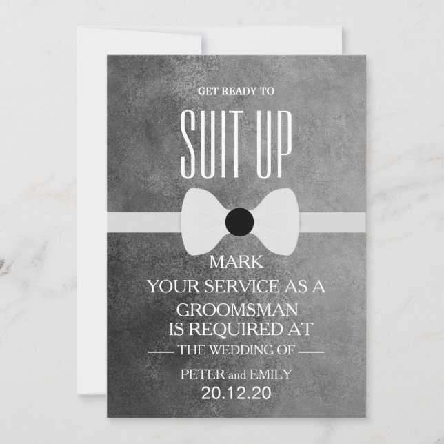 Invitación Su servicio como Groomsman (Anverso)