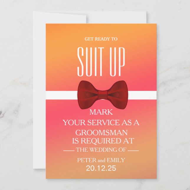 Invitación Su servicio como Groomsman (Anverso)