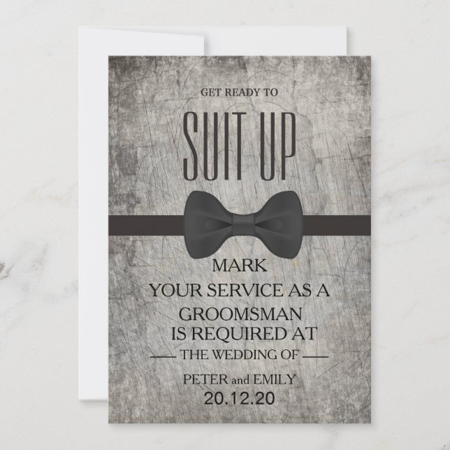 Invitación Su servicio como Groomsman (Anverso)