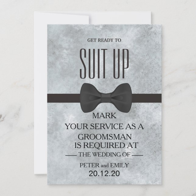 Invitación Su servicio como Groomsman (Anverso)