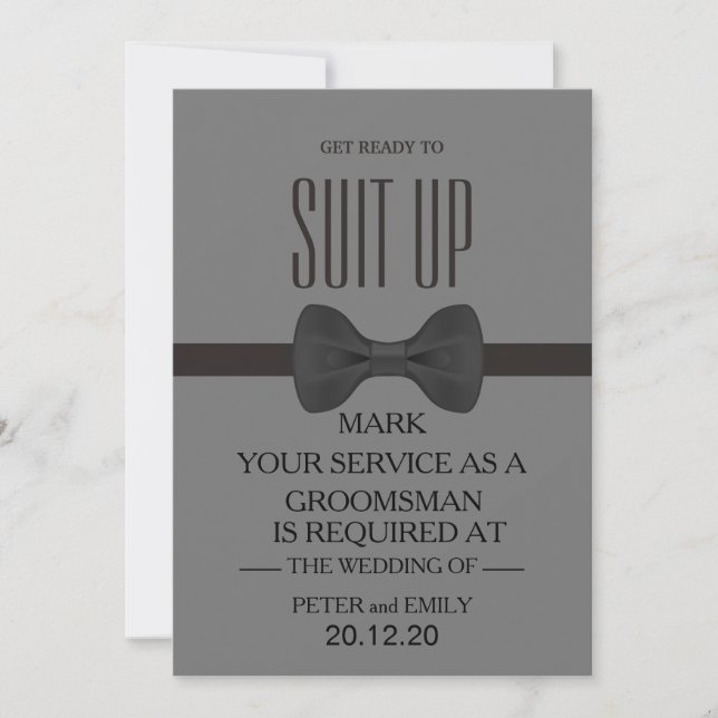 Invitación Su servicio como Groomsman (Anverso)