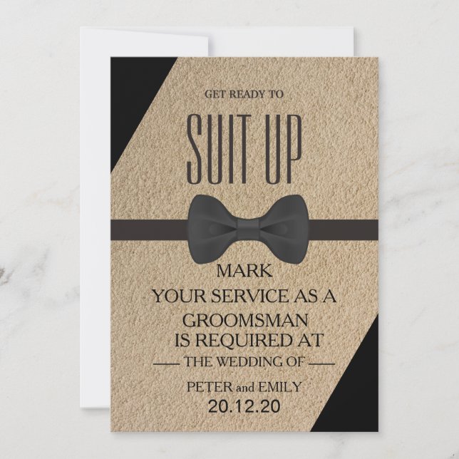 Invitación Su servicio como Groomsman (Anverso)
