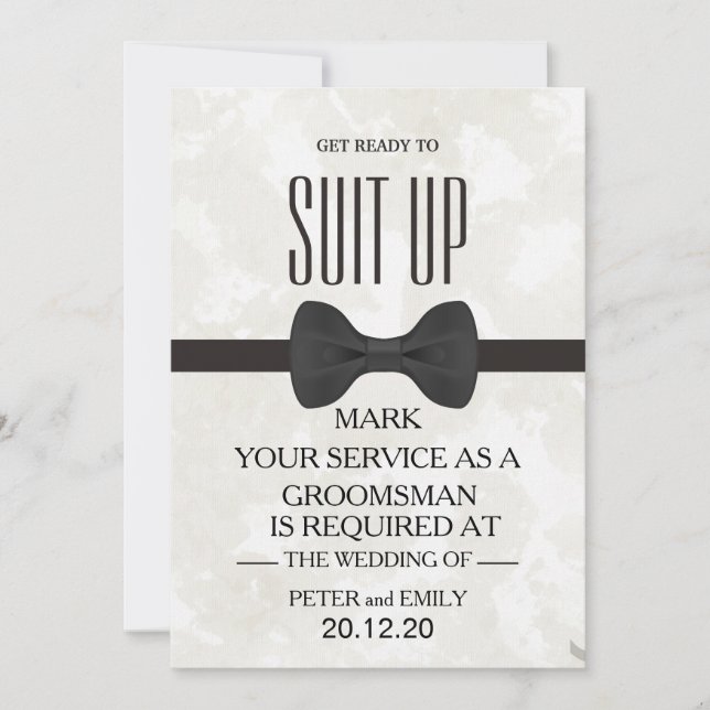 Invitación Su servicio como Groomsman (Anverso)
