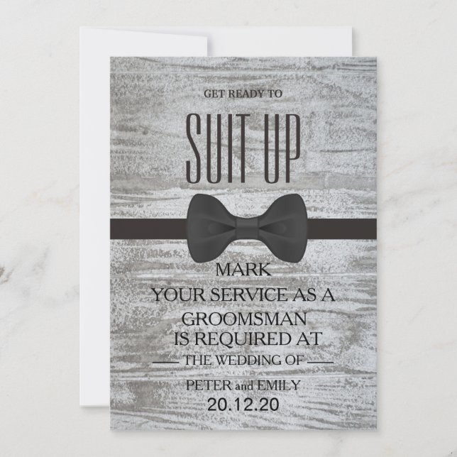 Invitación Su servicio como Groomsman (Anverso)