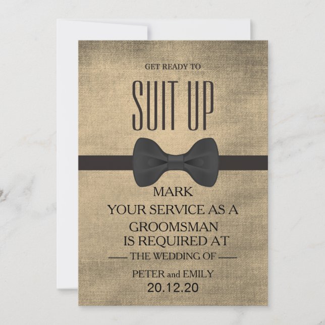 Invitación Su servicio como Groomsman (Anverso)