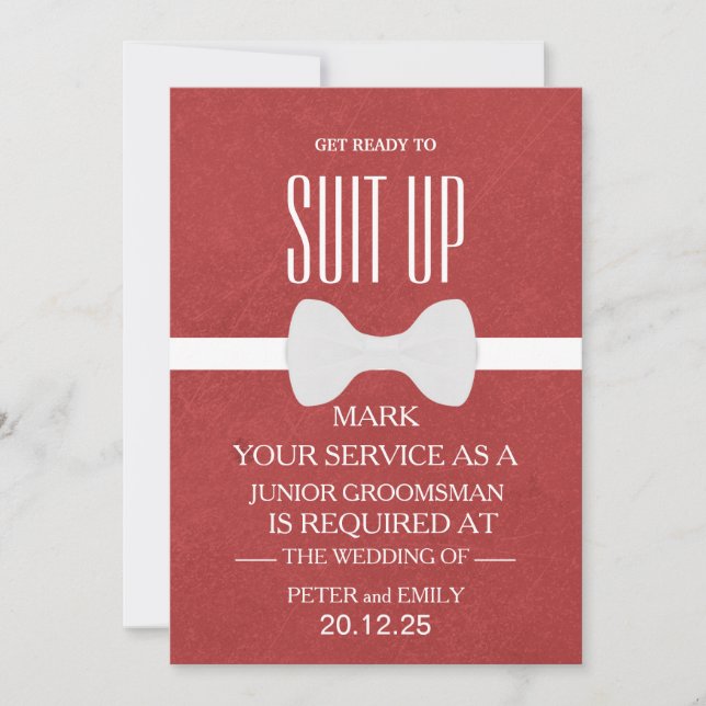 Invitación Su servicio como Groomsman (Anverso)