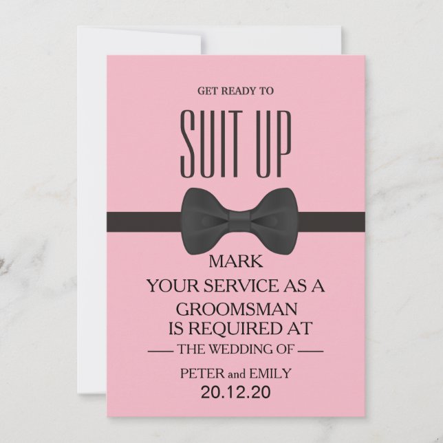 Invitación Su servicio como Groomsman (Anverso)