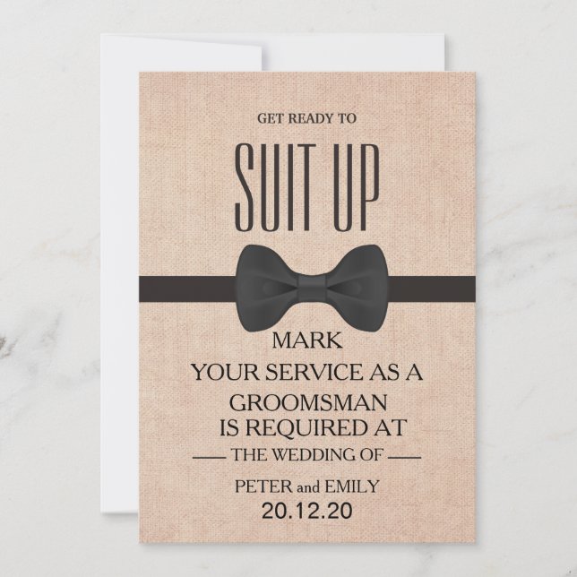 Invitación Su servicio como Groomsman (Anverso)