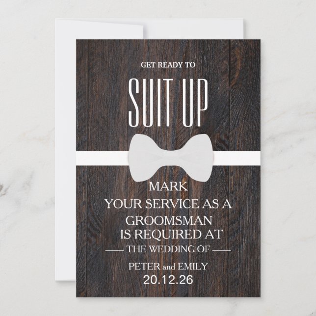 Invitación Su servicio como Groomsman (Anverso)