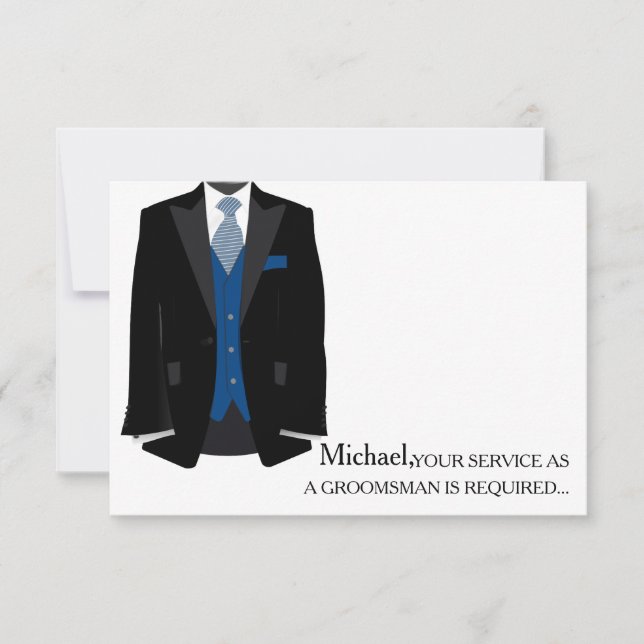Invitación Su Servicio Como Groomsman Requerido Personalizado (Anverso)