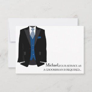 Invitación Su Servicio Como Groomsman Requerido Personalizado