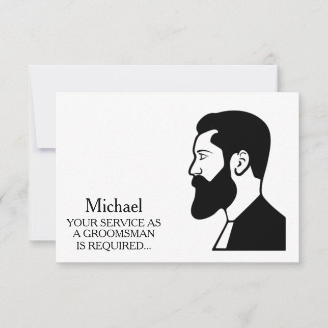 Invitación Su Servicio Como Groomsman Requerido Personalizado (Anverso)