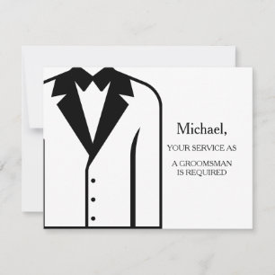 Invitación Su Servicio Como Groomsman Requerido Personalizado