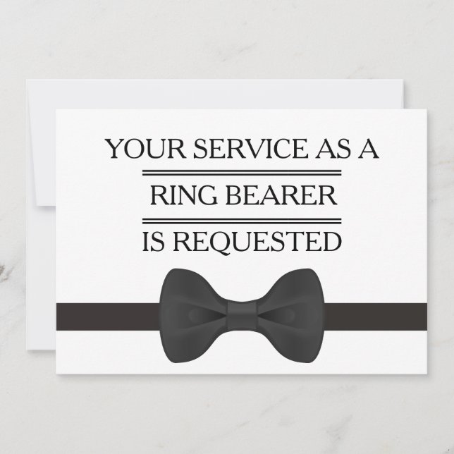 Invitación Su servicio como Groomsman Ring Bearer Request (Anverso)