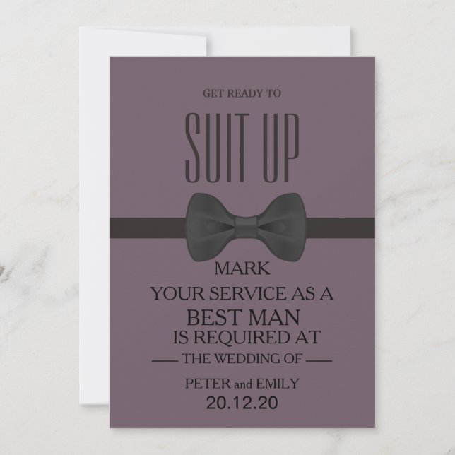 Invitación Su servicio como mejor hombre (Anverso)