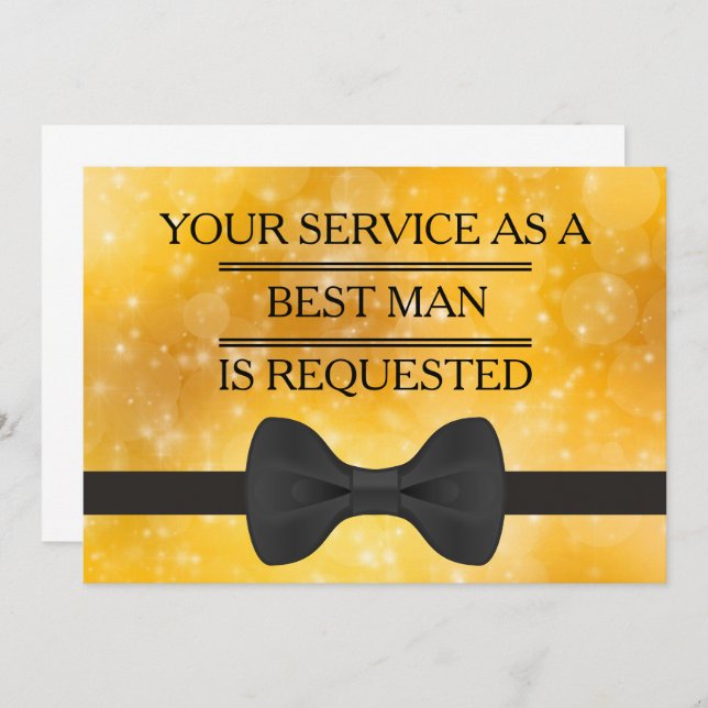 Invitación Su servicio como mejor invitado de Groomsman (Anverso / Reverso)