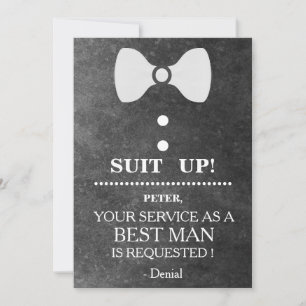 Invitación Su servicio como mejor pedido de hombre