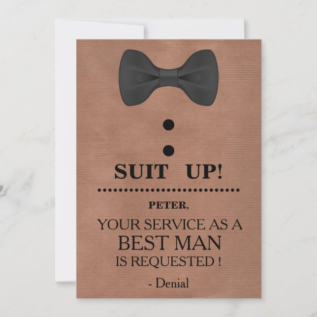 Invitación Su servicio como mejor pedido de hombre (Anverso)