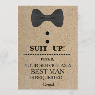 Invitación Su servicio como mejor pedido de hombre