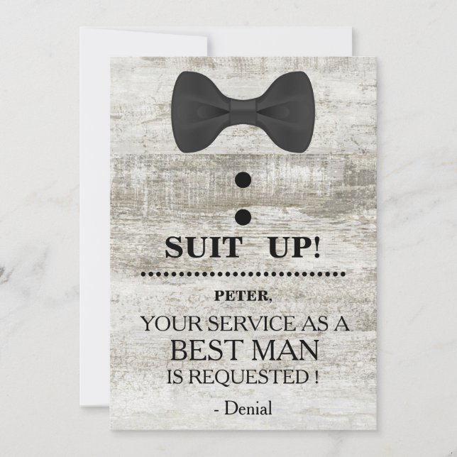 Invitación Su servicio como mejor pedido de hombre (Anverso)