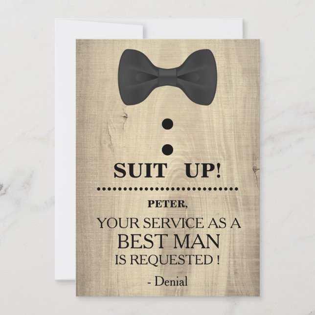 Invitación Su servicio como mejor pedido de hombre (Anverso)