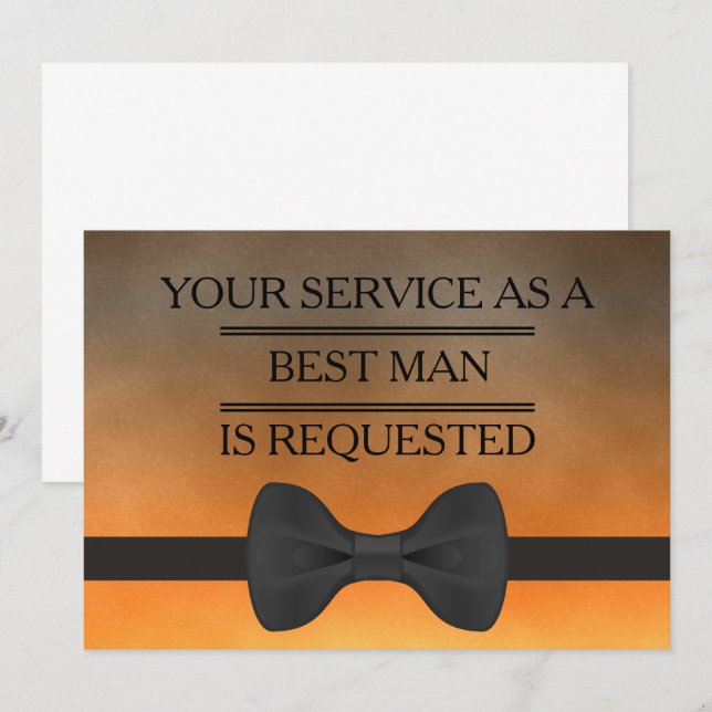 Invitación Su servicio como mejor petición de Groomsman (Anverso / Reverso)