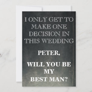 Invitación Su servicio como mejor petición de hombre