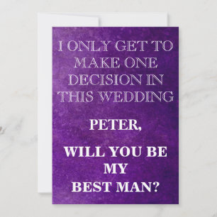 Invitación Su servicio como mejor petición de hombre
