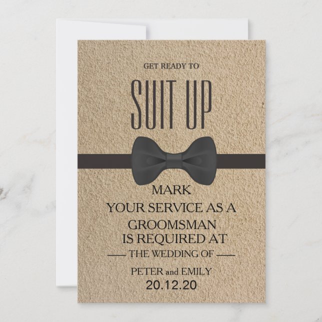 Invitación Su servicio como padrino de boda (Anverso)