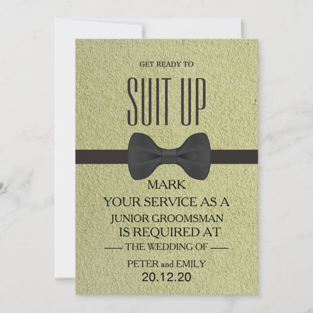 Invitación Su servicio como padrino de boda (Anverso)