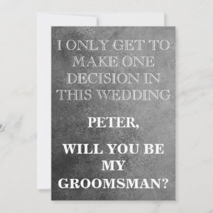 Invitación Su servicio como petición de Groomsman