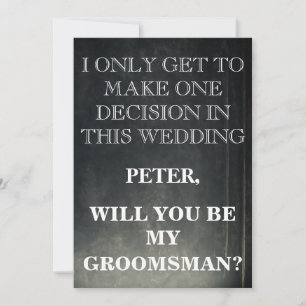 Invitación Su servicio como petición de Groomsman