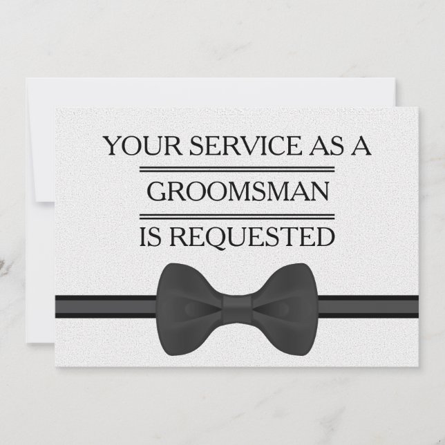 Invitación Su servicio como petición de Groomsman (Anverso)