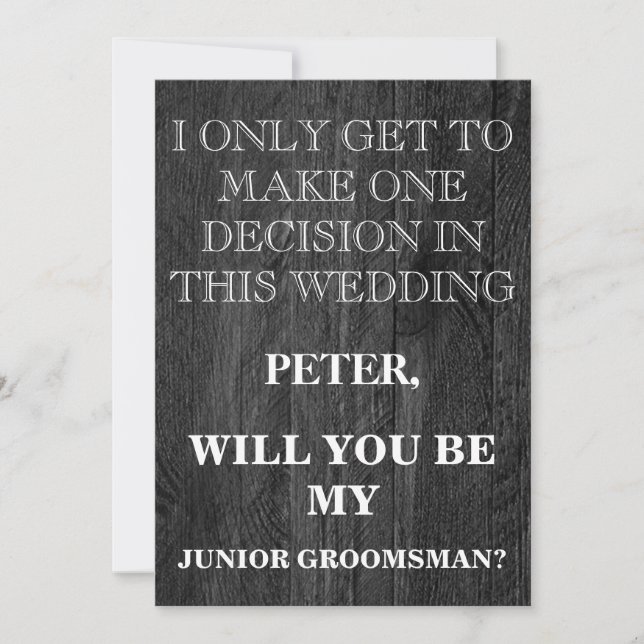 Invitación Su servicio como petición de Groomsman (Anverso)