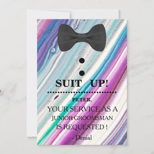 Invitación Su servicio como petición de Groomsman (Anverso)