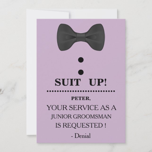 Invitación Su servicio como petición de Groomsman (Anverso)