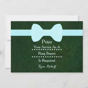 Invitación Su servicio como portador de anillo Black Chalkboa