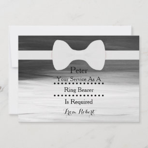 Invitación Su servicio como portador de anillo Black Chalkboa