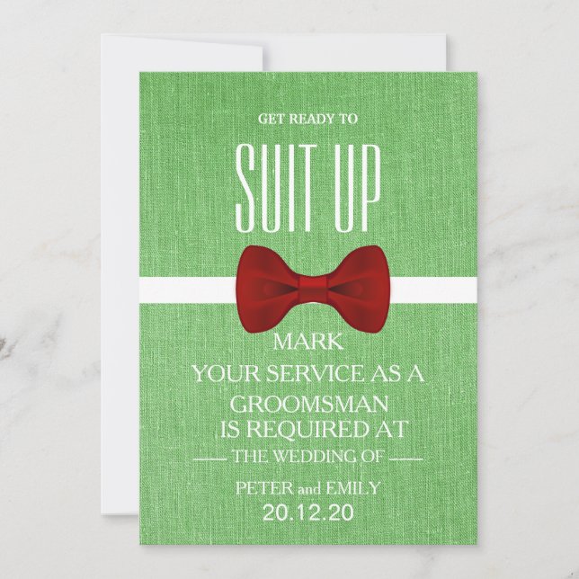 Invitación Su servicio como propuesta de Groomsman (Anverso)